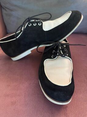 Women’s Hush Puppies Graham Blucher Black & White Suede Lace up oxfords